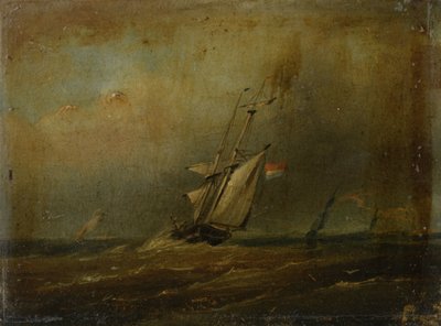 Stürmische See mit Segelschiffen von Anonymous