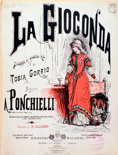 Frontispiz der Oper La Gioconda von Ponchielli von Anonymous Anonymous
