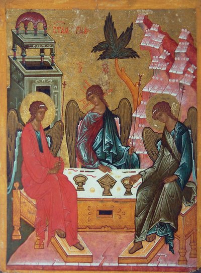 Die Heilige Dreifaltigkeit, 15. Jahrhundert von Anonymous Russian icon painter