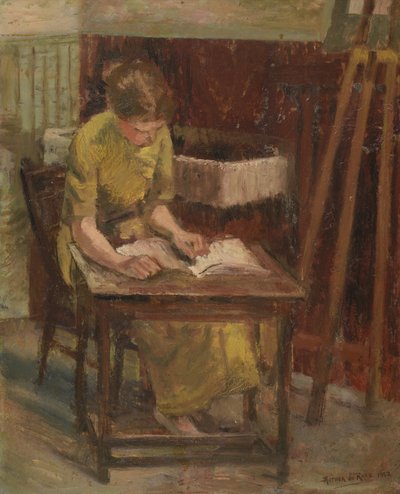 Mädchen beim Lesen (I) von Anthea Durose