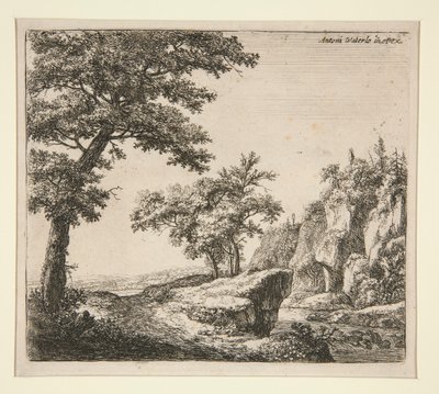 Der Fluss mit felsigen Ufern von Anthonie Waterloo