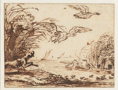 Hund auf Entenjagd von Anthonie van Borssom