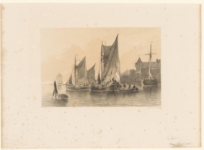 Segelboote auf dem Fluss von Anthonie van Volkom