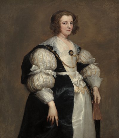 Dame mit Fächer von Anthony van Dyck