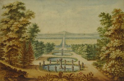 Landschaftsansicht der Gärten von Antoine Claude Fleury