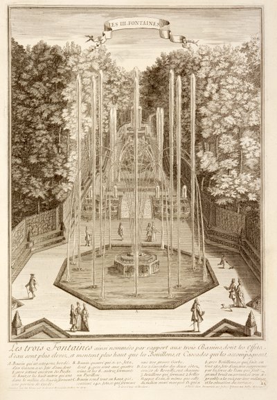 Die Drei Brunnen, Versailles, 1714 von Antoine Herriset
