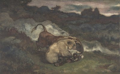 Bär tötet einen Stier, 1810-75 von Antoine Louis Barye