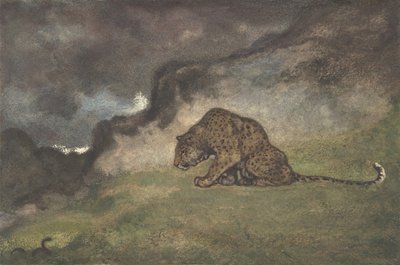 Leopard beobachtet Schlange von Antoine Louis Barye
