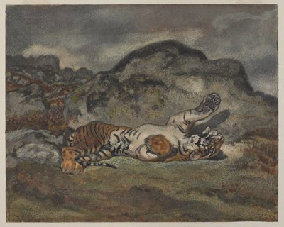 Rollender Tiger, ca. 1840 von Antoine Louis Barye