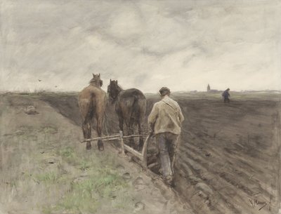 Bauer hinter dem Pflug von Anton Mauve