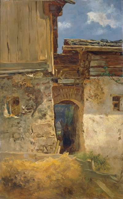 Gässchen in Hallstatt von Anton Schrodl