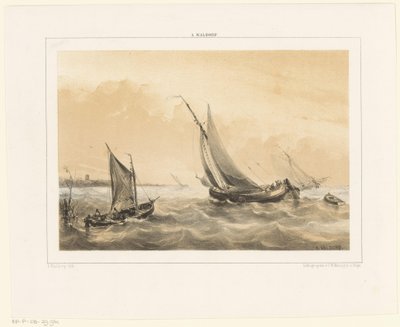Segelboote auf See von Antonie Waldorp