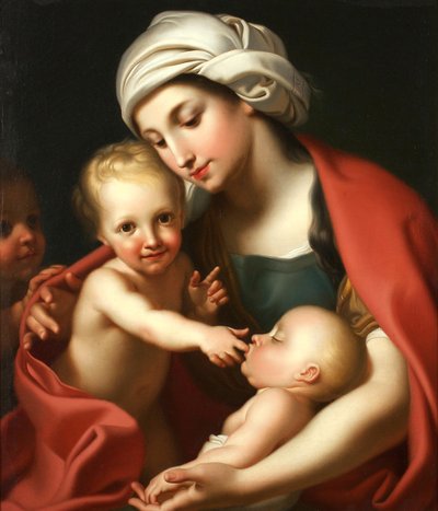 Caritas mit drei Kindern von Antonio Cavalucci