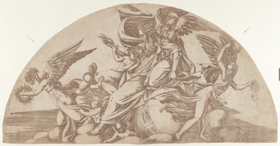 Gott sitzt auf der Welt, 1540-45 von Antonio Fantuzzi