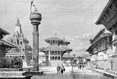 Tempel in Patan, Nepal, 1895 von Armand Kohl