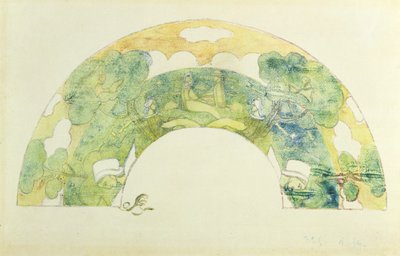 Fächer - Bretonen am Meer von Armand Séguin