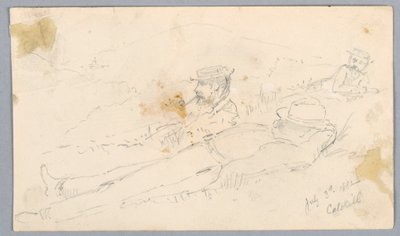 Männer ruhen sich auf einem Hang in Catskill aus von Arnold William Brunner