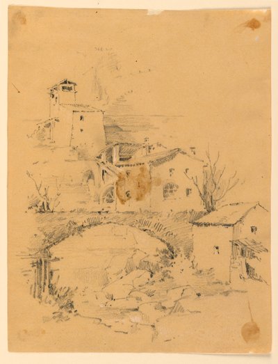 Mühle über einem Bach von Arnold William Brunner