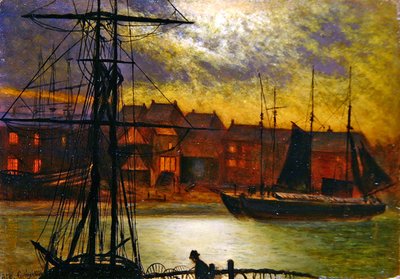 Boote im Hafen von Whitby von Arthur Grimshaw