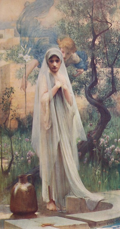 Die Verkündigung, 1892, um 1900 von Arthur Hacker