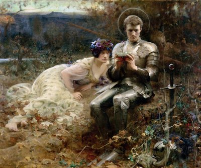 Die Versuchung von Sir Percival von Arthur Hacker