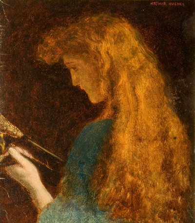 Studie eines Mädchens von Arthur Hughes