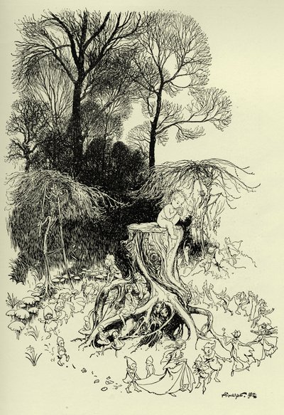 Peter Pan und Feen von Arthur Rackham