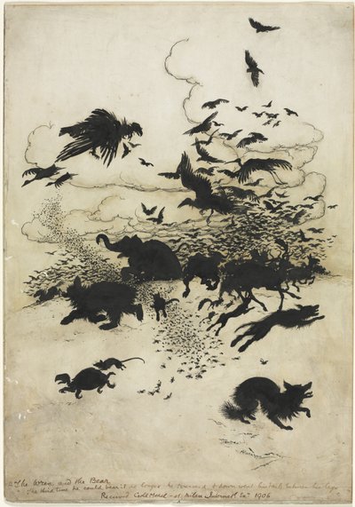 Der Zaunkönig und der Bär von Arthur Rackham