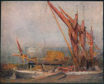 Heubarken auf der Themse, 1905 von Arthur Streeton