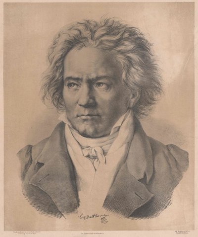 Ludwig van Beethoven (Druck) von Artist Unknown