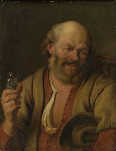 Ein Mann mit einer Ginflasche von Ary de Vois