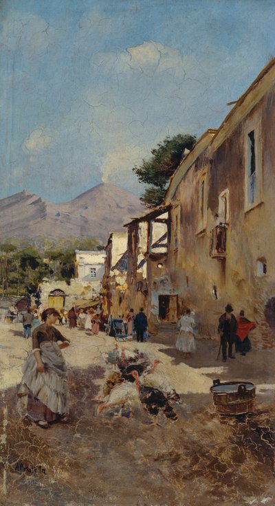Frau mit Truthähnen von Attillo Pratella