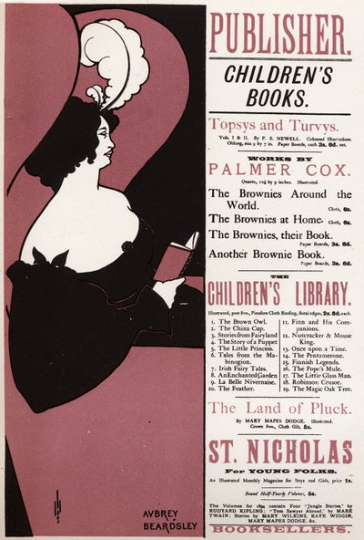 Kinderbuchladen in London (Plakat) von Aubrey Beardsley