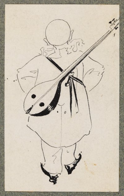 Pierrot mit Mandoline von Aubrey Beardsley