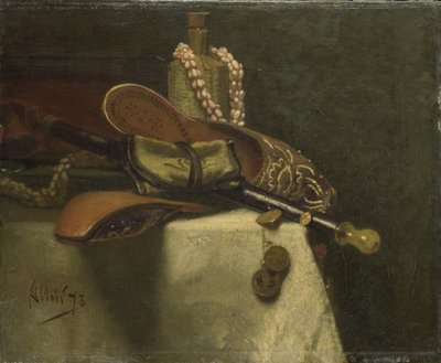 Stillleben mit orientalischen Pantoffeln von August Allebe