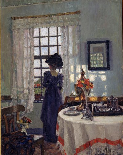 Frau am Fenster von August Brandis von