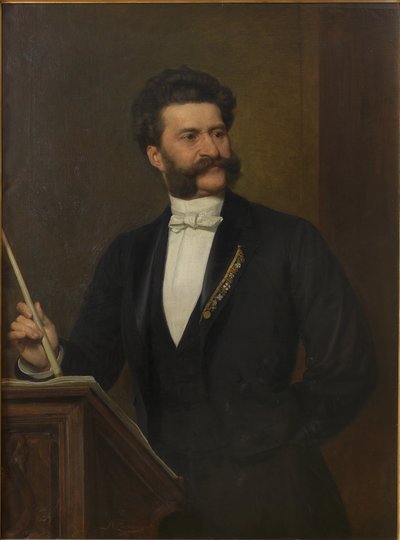 Porträt von Johann Strauss 1825-1899, 1888 von August Eisenmenger