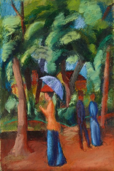Ein Spaziergang im Park, 1914 von August Macke