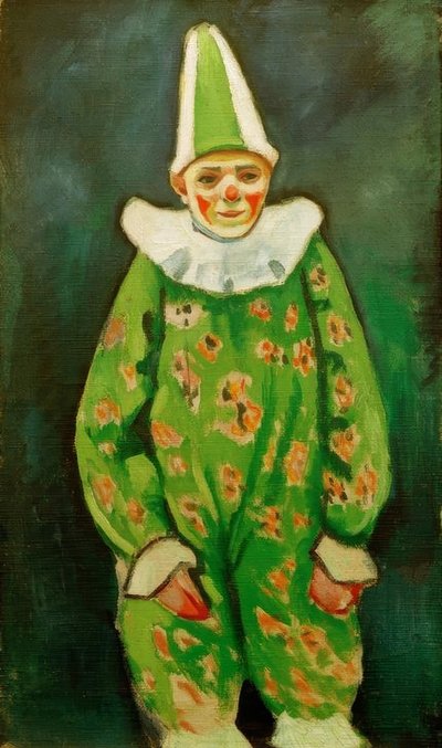 Clown im grünen Kostüm von August Macke