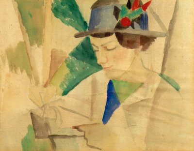 Die Frau des Malers, lesend von August Macke