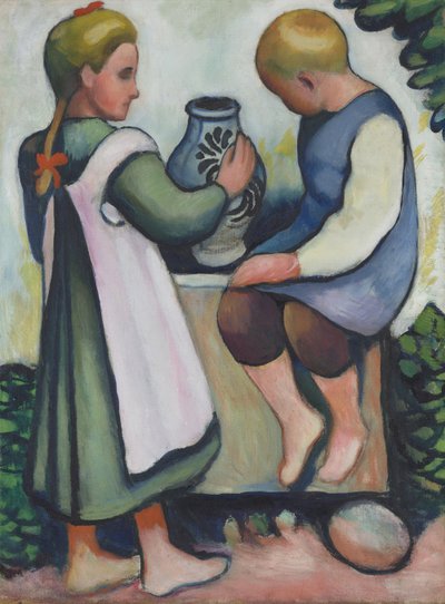 Kinder am Brunnen II von August Macke