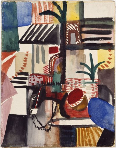 Mann mit Esel, Tunesien, 1914 von August Macke