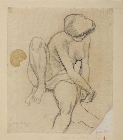 Sitzender weiblicher Akt mit Tuch von August Macke