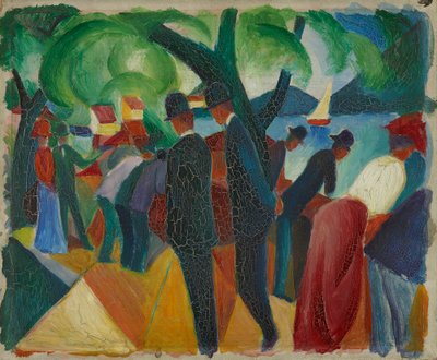 Spaziergang auf der Brücke von August Macke