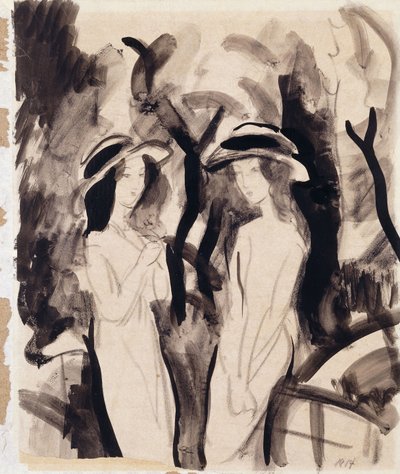 Zwei Mädchen, 1914 von August Macke