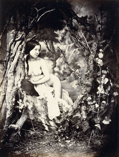 Eine halbnackte Frau zwischen Bäumen, um 1850er-1860er von Auguste Belloc