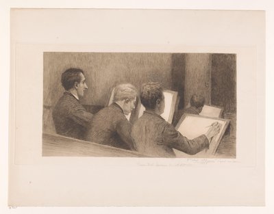Unterricht in der Zeichenschule von Auguste Danse (signed by artist)