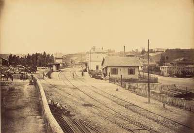 Bahnübergang und Station, in L