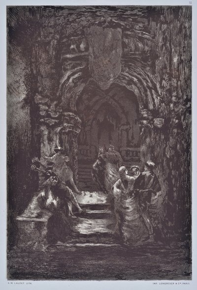 Die Treppe (Zeichnung) von Auguste Lauzet