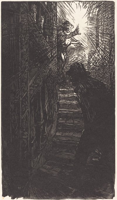 Skulpturierte Treppe Rue Boutebrie von Auguste Lepere